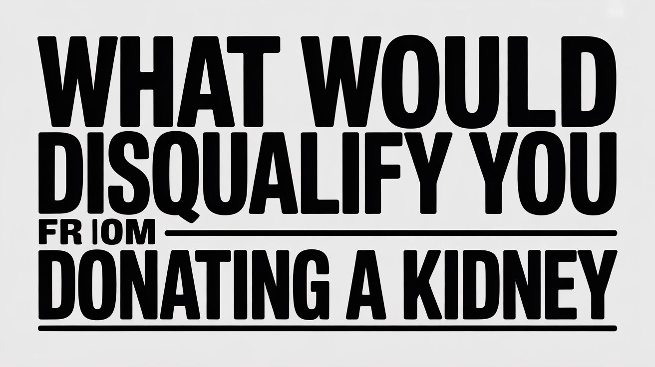 what would disqualify you from donating a kidney